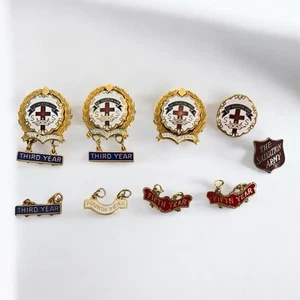 Lot Of Vintage Cross And Crown Sunday School Pin Salvation Army , W/ Year Pins - Picture 1 of 9
