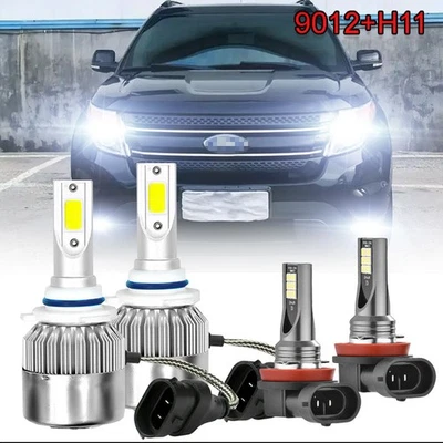 For Ford Explorer 2011 2012 2013 2014 2015 4X New LED Headlight +Fog Light Bulbs Foto 1 de 4