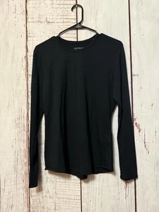 Segments 100% Merino Wool Long Sleeve Knit Basic Top Crew Tee Black Size Medium - Bild 1 von 8