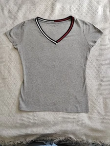 Tommy Hilfiger T-Shirt Oberteil Damen mittelgrau 100% Baumwolle - Bild 1 von 3