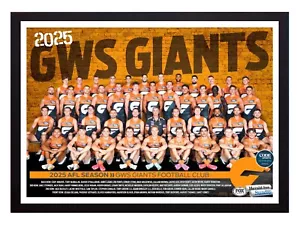 Framed 2025 GWS Giants AFL Football Poster - 45cm x 32cm x 3cm - Bild 1 von 4