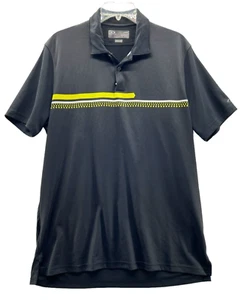 Oakley Hydrolix Mens Polo Shirt Regular Fit Size Medium Black Yellow Performance - Picture 1 of 8