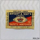 Bryant & May's Crown Crush Your Cigarette Butt Matchbox Label (MXL34)