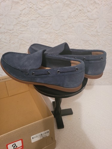 Mocassini da uomo Clarks in pelle scamosciata marina Morven Sun taglia 8