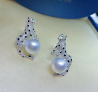 10.3Mm South Sea White Pearl Earring Stud High Luster Bright Cool White