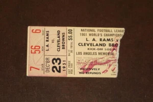 1951 RAMS VS BROWNS NFL FOOTBALL CHAMPIONSHIP TICKET STUB - Picture 1 of 2