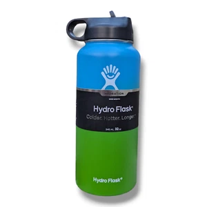 Botella de agua Hydro Flask 32 oz acero inoxidable boca ancha con tapa de paja 2,0 ombre - Imagen 1 de 3