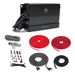 MB Quart NA2-320.4 320W ClassD 4-Channel Amplifier w/ Free 8 Gauge Amp Kit - Picture 1 of 18