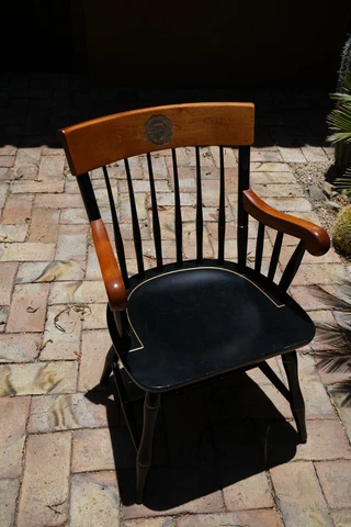 Solid wood chair, University of Chicago, gloss black and gold highlights Cover