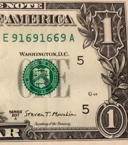 ⭐️Repetidor de aletas trinario ☆ 916 916 69 ☆ Billete de un dólar número de serie de lujo - Imagen 1 de 5