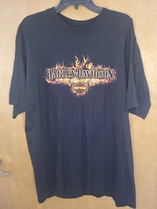 Harley-Davidson Legendary Park City Utah T Shirt Flames 2 Side Graphic Mens XL - Picture 1 of 6