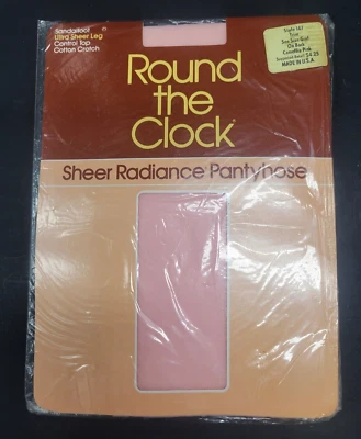 Round the Clock Pantyhose Camellia Pink Control Top Sandal Toe Sz B Style 147 - Image 1 of 4