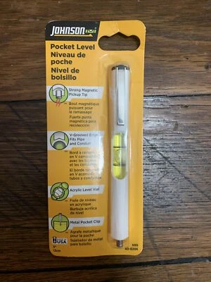 Johnson 500 Pocket Level w/Magnetic Pickup Silver 1 Level Made In USA !! - Image 1 of 2