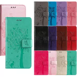 For Motorola G54 G84 G75 G55 G35 Edge 50 Tree PU Leather Wallet Case Phone Cover - Picture 1 of 24