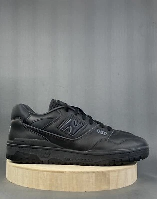 New Balance 550 Triple Black Sneaker shoe with Arch Support mens size 11 - Image 1 of 4