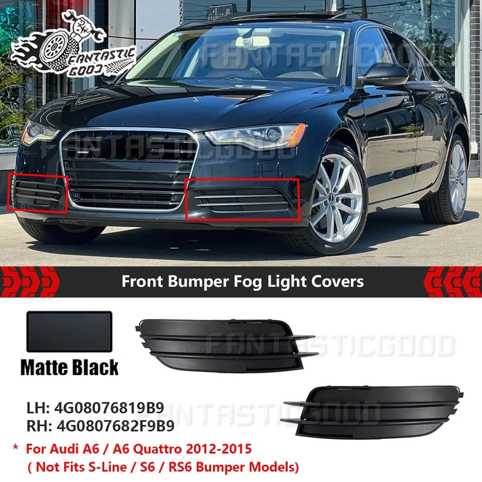 For Audi A6 & A6 Quattro 2012-2015丨Left & Right Front Bumper Fog Light Cover Set - Image 1 of 4