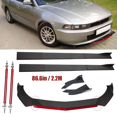 Front Bumper Rear Lip Spoiler Splitters For Mitsubishi Galant Carbon Fiber Body - Image 1 of 4
