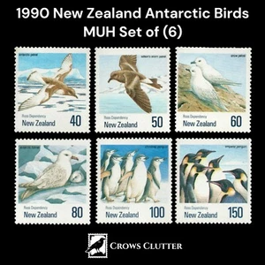 New Zealand 1990 Antarctic Birds MUH Set of (6) Decimal Stamps - Imagen 1 de 1