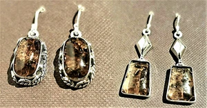 Ohrhänger, 925er Silber, mit Bernstein, verschiedene Designs! - Picture 1 of 5