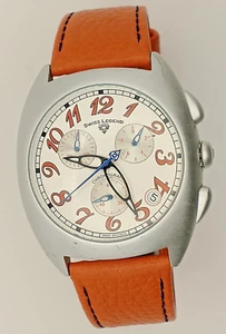 SWISS LEGEND Chronograph, Orange Strap & Numbers, Aluminum Case, Date Window - Picture 1 of 9