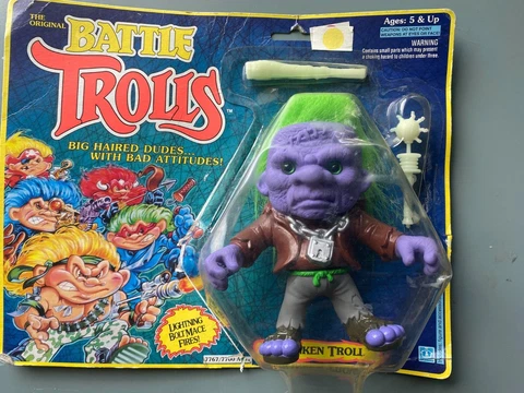 Vintage Battle Trolls Franken Troll 1992 Action Figure New Cover