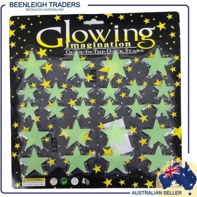 Glow In The Dark STARS 24 Stick on Stars Brand New - image 1 of 4