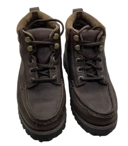 Eddie Bauer Leather Ankle Boots Brown Lace Up Hiking Outdoor Adventure GUC READ - Picture 1 of 24