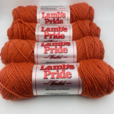 Lamb's Pride Worsted Yarn Tiger Lily DYE LOT 025 Wool Mohair Brown Sheep Lot 4 - Image 1 of 4