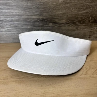 Nike Sombrero Visera Correa Trasera Para Hombres Talla Única Blanco Negro Swoosh Golf Tenis Correr Foto 1 de 4