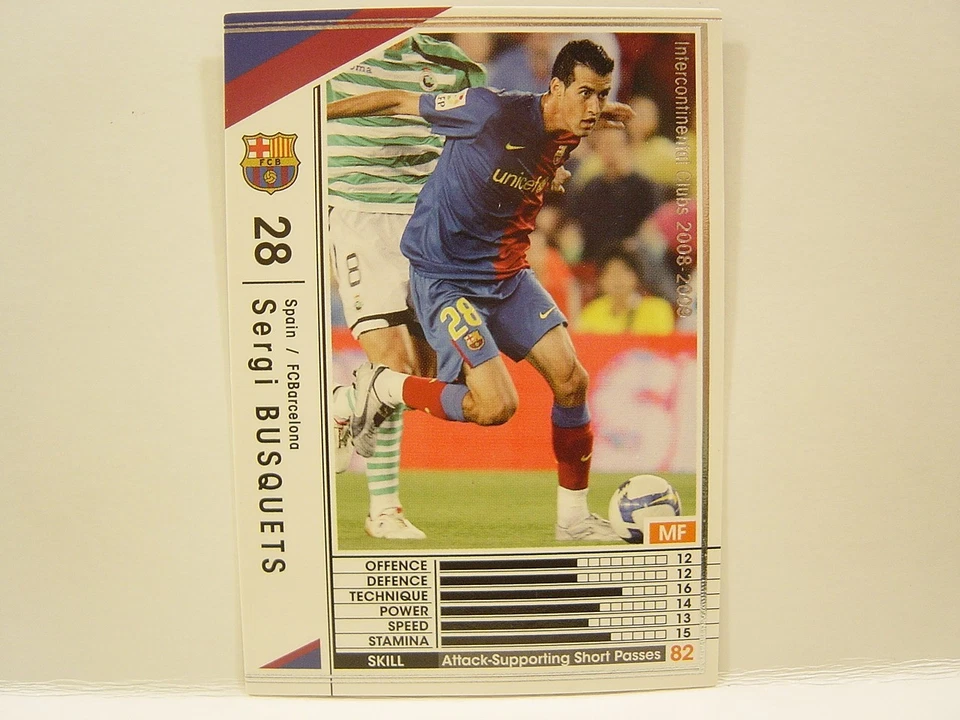 Panini WCCF 2008-09 Sergio Busquets Burgos 1988 Spain　No28 FC Barcelona Rookie 3 - Image 1 of 4