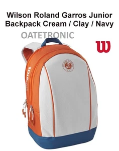 Mochila Wilson Roland Garros Crema/Arcilla/Azul Marino, Sostiene 2 Raquetas, Nueva - Imagen 1 de 7
