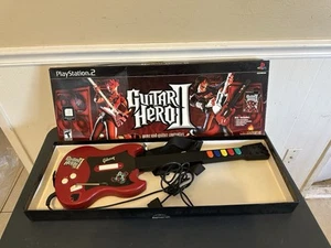 PlayStation 2 PS2 Guitar Hero II Guitar Controller + Strap Box NO GAME, Tested - Picture 1 of 7
