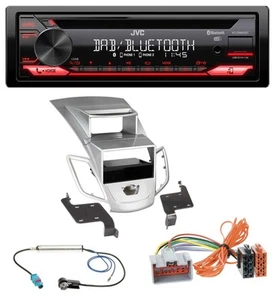 JVC CD DAB USB Bluetooth MP3 Autoradio für Ford Fiesta Display 08-10 silber - Bild 1 von 8
