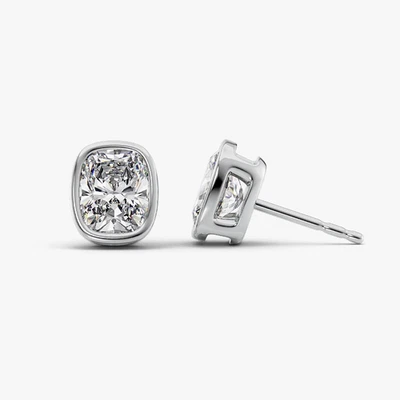 Diamond Women Earring Lab Grown Elongated 2.00 Ct IGI Certified 18k White Gold - Image 1 of 4