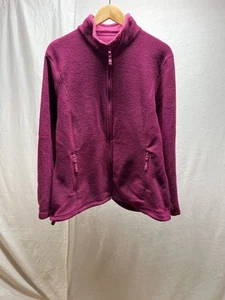 Cabela's Fleece Jacket Women's Size XL Purple 100% Polyester Pockets Full Zip - Picture 1 of 13