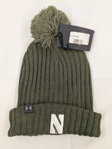 Sombrero de invierno Northwestern Wildcats Under Armour Freedom NCAA tejido con puños oliva - Imagen 1 de 2
