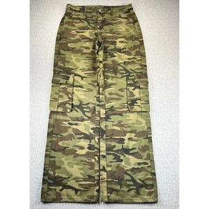 Camo Cargo Core baggy wide leg Pants Women M/31X33 high rise hip-hop, military - Picture 1 of 10