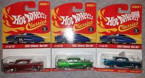 Hot Wheels Classics Serie 1 1957 Chevy Bel Air Rosso, Verde e Blu - Foto 1 di 2