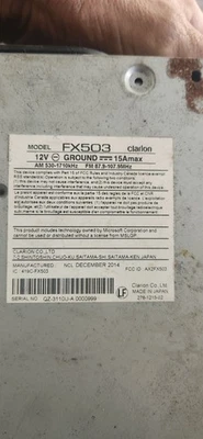 Clarion CD FX 503 CD Player - Image 1 of 4