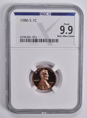 Proof 9.9 UCAM RD 1986-S Lincoln Memorial Cent NGC X NGCX *5354 - Image 1 of 4