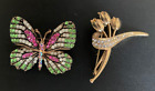 Butterfly Brooch & Tulip Floral Brooch with Stones