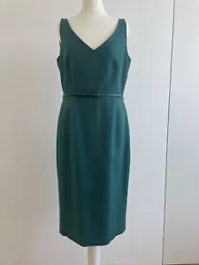 MAX MARA Grünes Kleid Gr. Ital 42 D 36 Seide / Leinen / Wolle mit Gürtel - Bild 1 von 14