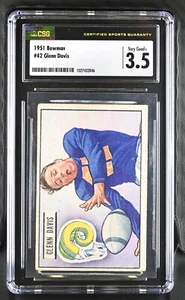 1951 Bowman #42 Glenn Davis Los Angeles Rams - CSG 3.5 VG+ - Picture 1 of 2