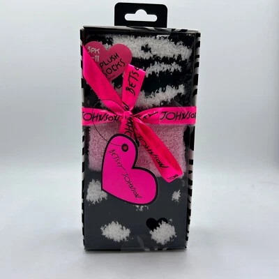 Paquete de 3 calcetines de felpa Betsey Johnson en caja listos para regalo cebra lunares lisos Foto 1 de 4