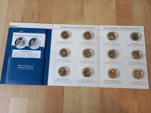 25 Jahre Deutsche Einheit 12 Silbermedaillen mit Farbveredlung Folder + Zertifik - Bild 1 von 6