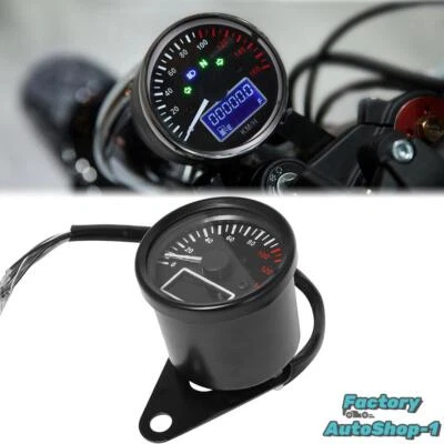 Medidor de velocidad digital retro 12V para motocicleta odómetro tacómetro medidor motocicleta Foto 1 de 4