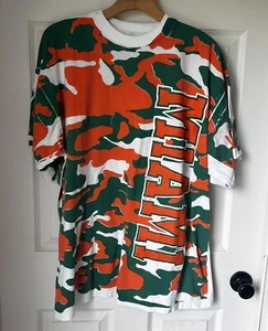 Vintage Miami Hurricanes Single Stitch T-shirt Made In USA Mens XL READ Bx0 - Picture 1 of 10