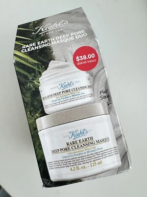 New With Box Kiehl's Rare Earth Deep Pore Cleansing Masque Duo 2 Piece Set - Image 1 of 2