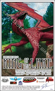 DISC GOLF ART - LIMITED EDITION SIGNED & NUMBERED LITHOGRAPH- DRAGON TRUCKEE - Picture 1 of 1