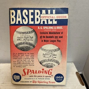 VTG book baseball official guide 1959 edition complied JG Taylor Spink - Picture 1 of 9